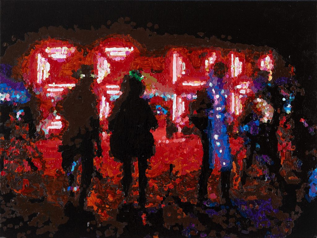 Clock Brothers, 2018, Öl auf Leinwand, 30 x 40 cm